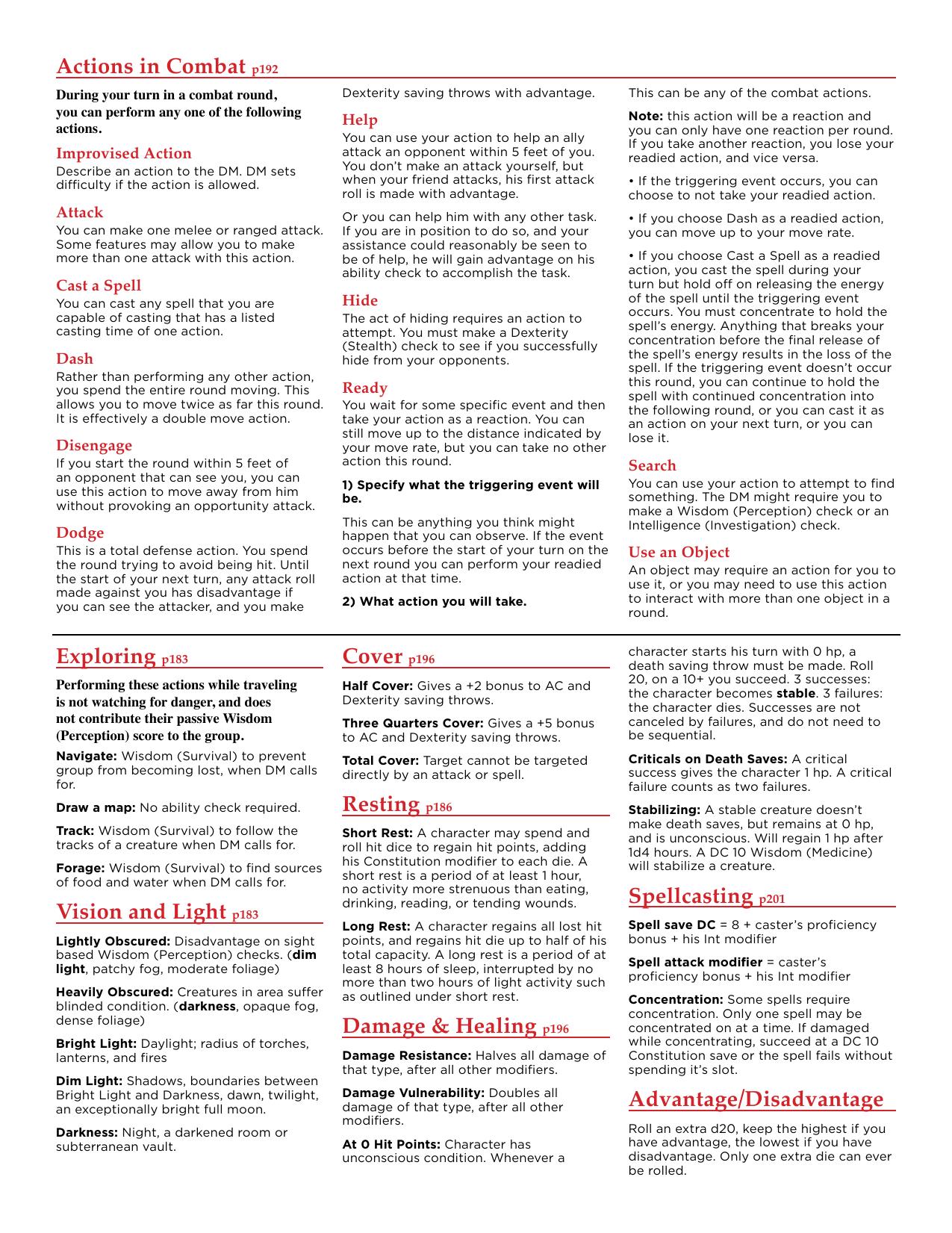 Player Aid by Unknown