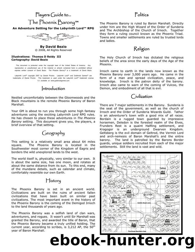 Players Guide to the Phoenix Barony (LL) by Unknown