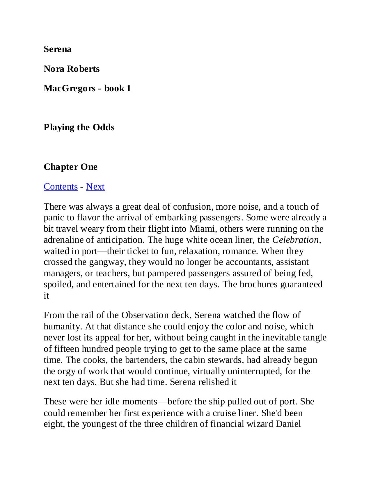 Playing The Odds by Nora Roberts by ahoffman