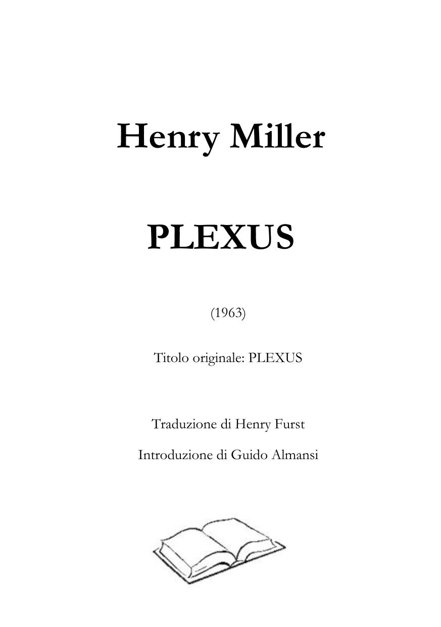 Plexus by Henry Miller