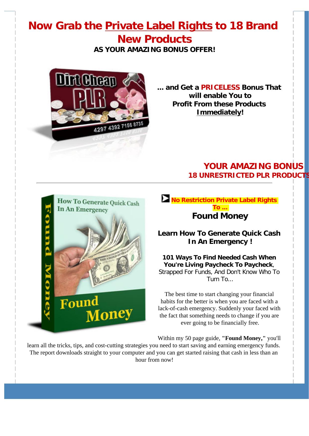 Plr - A Licence To Print Money. by Best of Kuszter's Collection