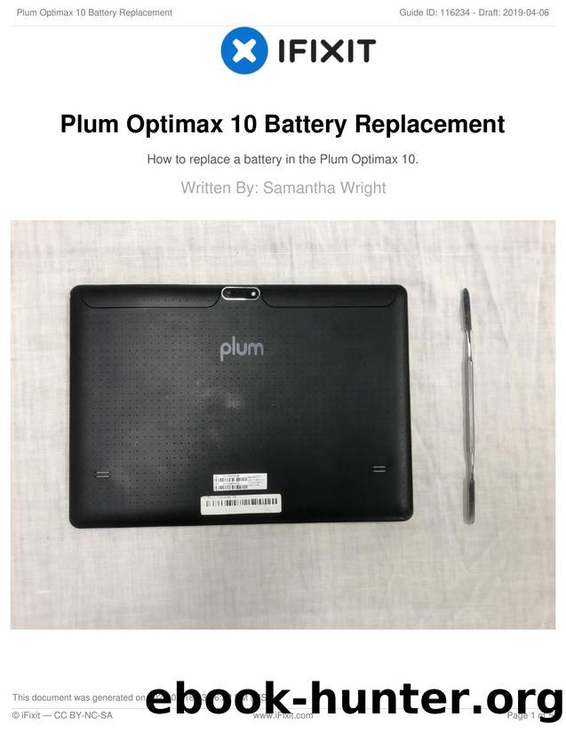 Plum Optimax 10 Battery Replacement by Unknown