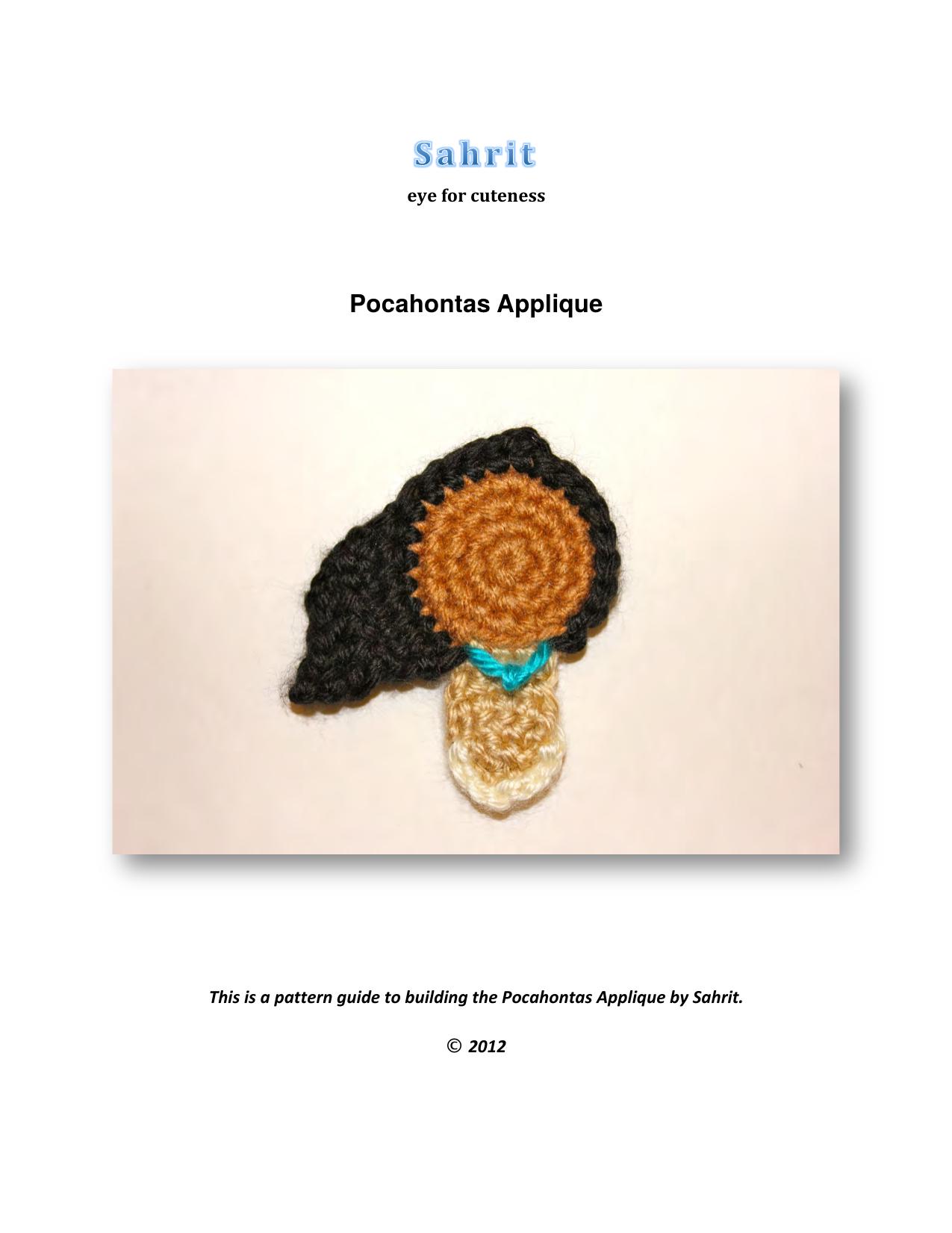 Pocahontas Applique Pattern by Sahrit by Sahrit Freud Weinstein