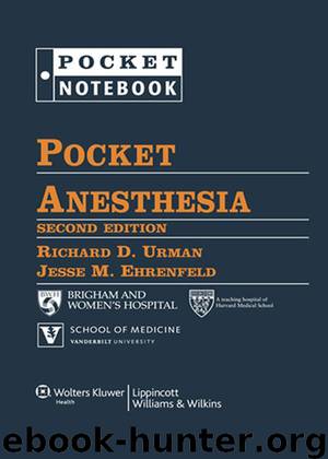 Pocket Anesthesia (Pocket Notebook) by Urman Richard D