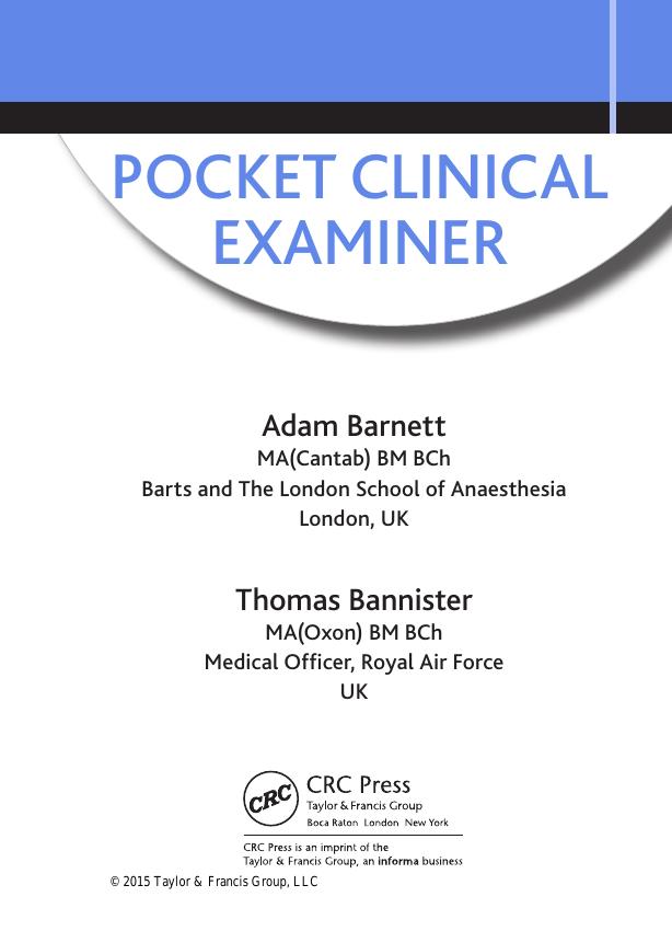 Pocket Clinical Examiner by Adam Barnett Thomas Bannister