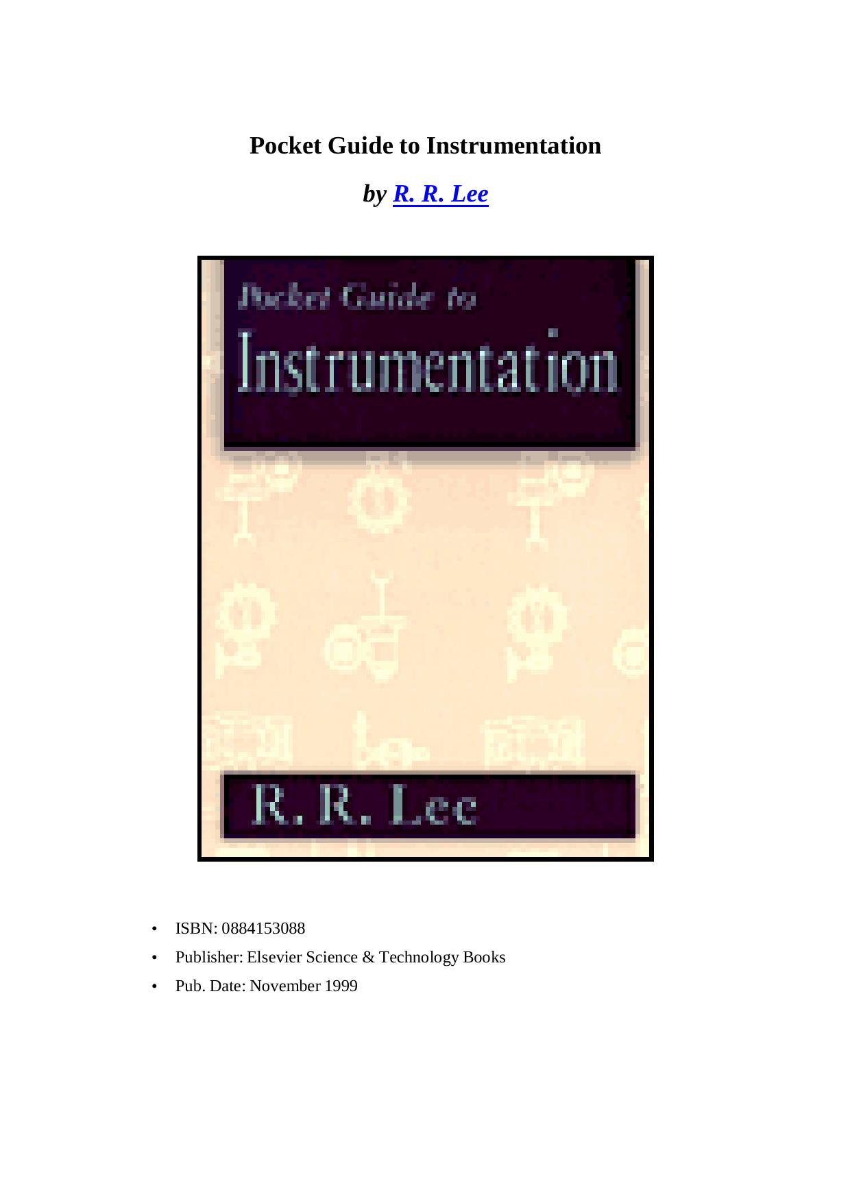 Pocket Guide to Instrumentation by R. R. Lee