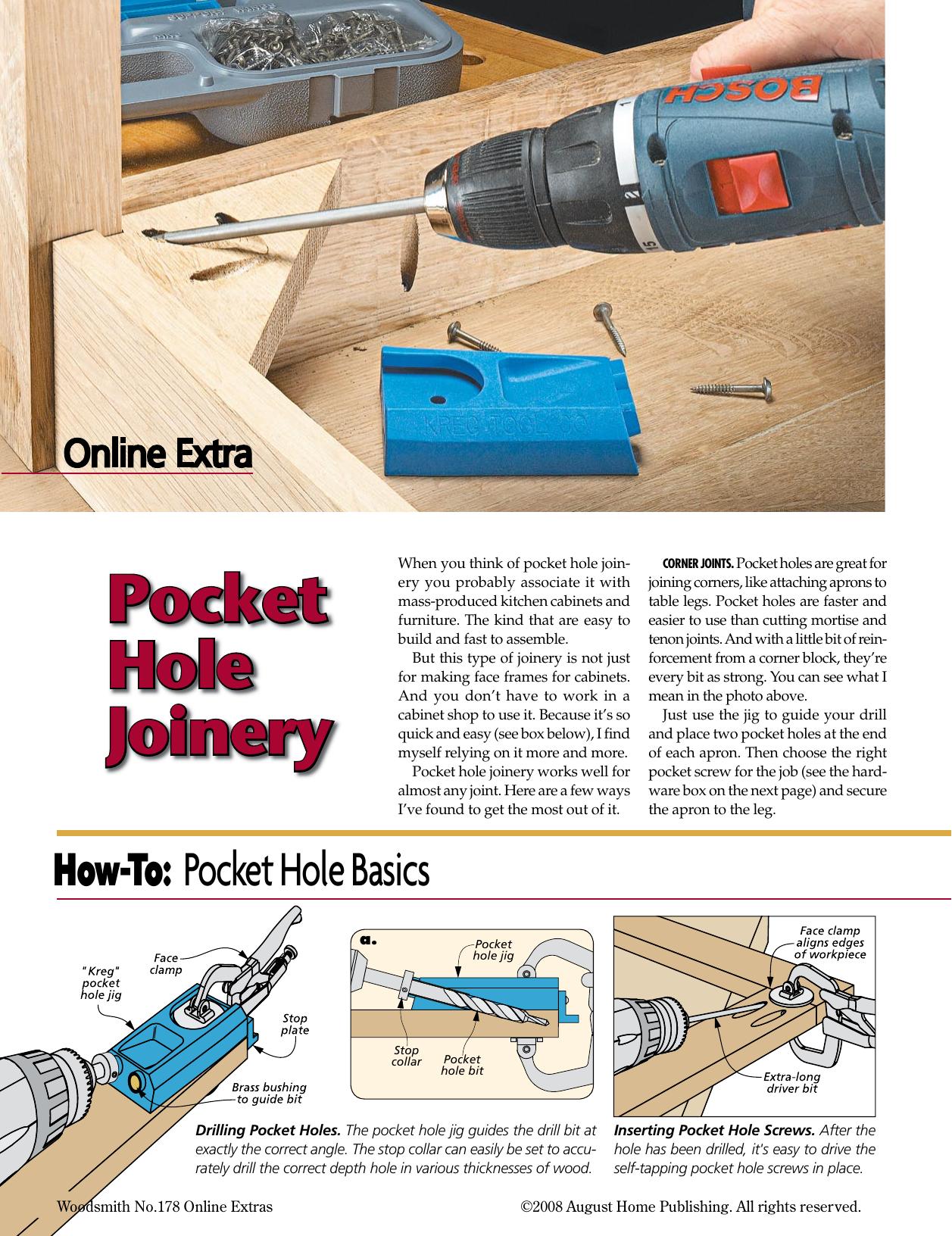 Pocket Hole Joinery by August Home Publishing
