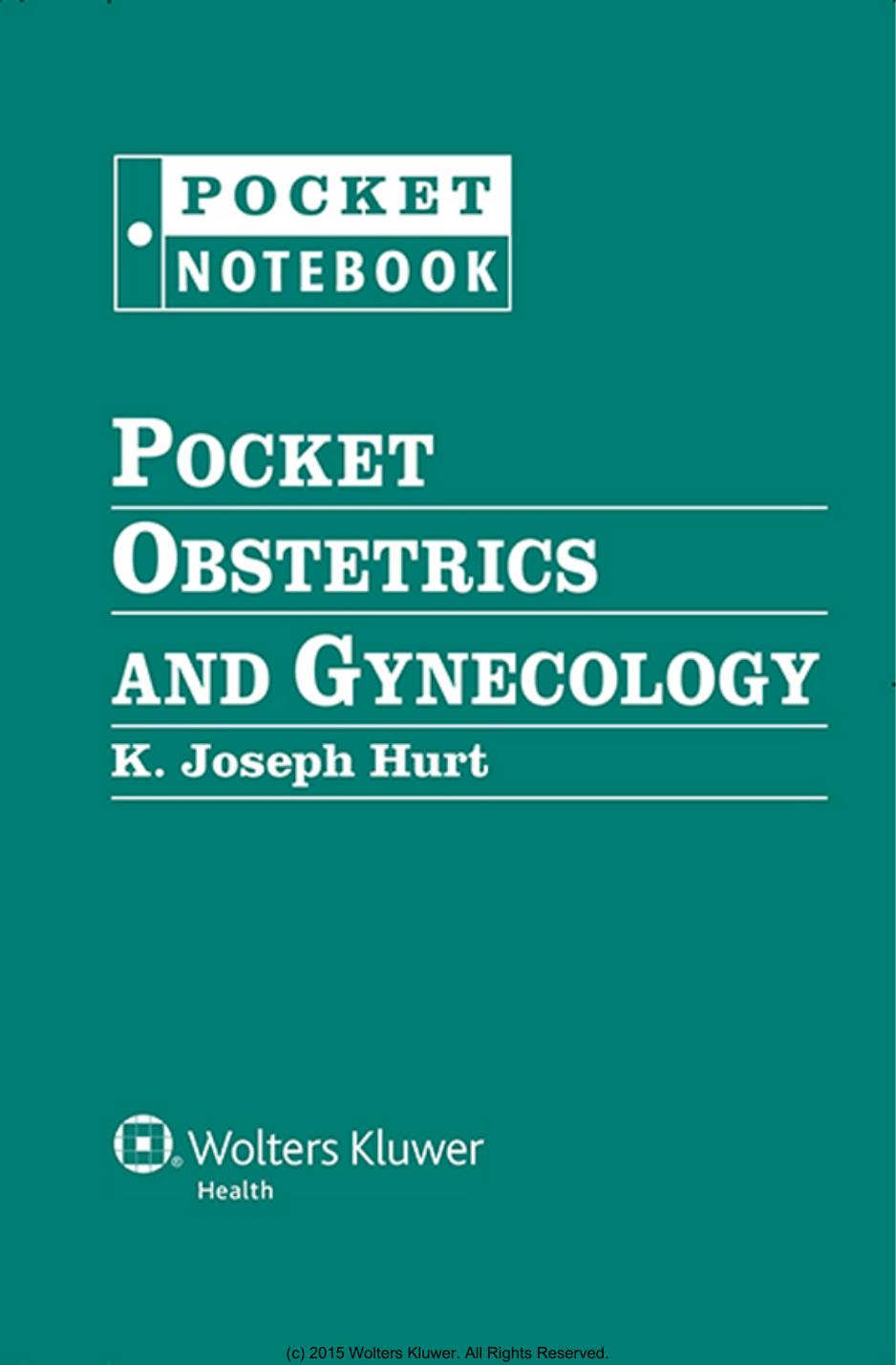 Pocket Obstetrics and Gynecology by K. Joseph Hurt