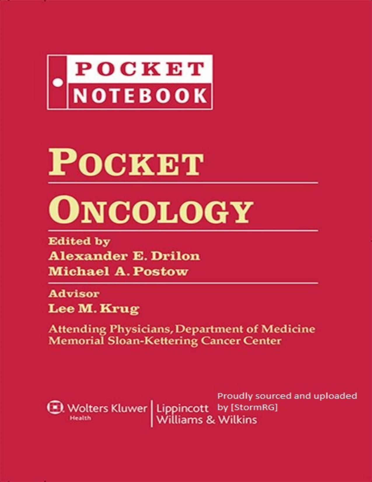 Pocket Oncology (Pocket Notebook Series) by Alexander Drilon & Michael Postow & Lee Krug