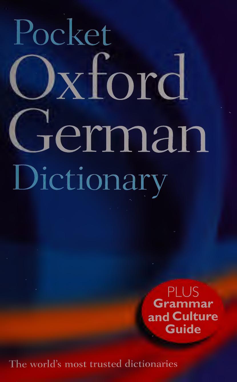Pocket Oxford German Dictionary Ed 4 by Unknow
