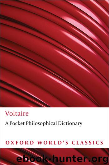Pocket Philosophical Dictionary by Voltaire; Fletcher John; Cronk Nicholas