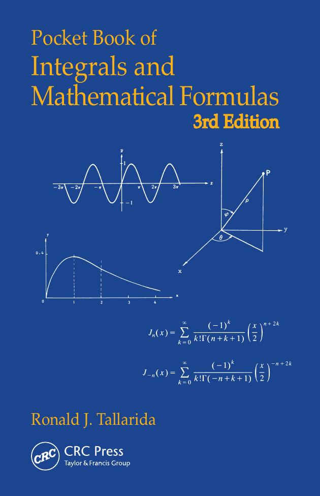 Pocket book of integrals and mathematical formulas by Tallarida Ronald J