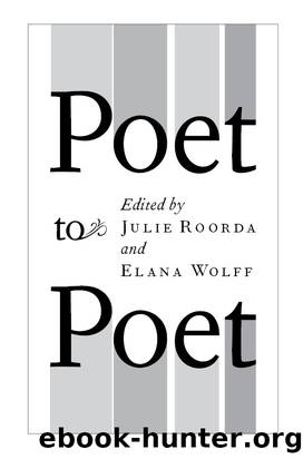 Poet to Poet by Julie Roorda