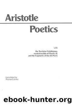 Poetics by Aristotle Janko Richard