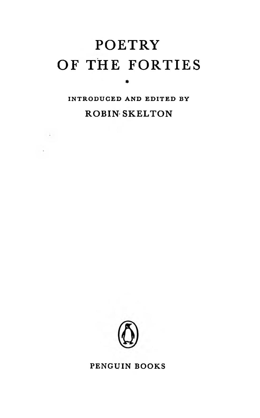 Poetry of the Forties by Robin Skelton