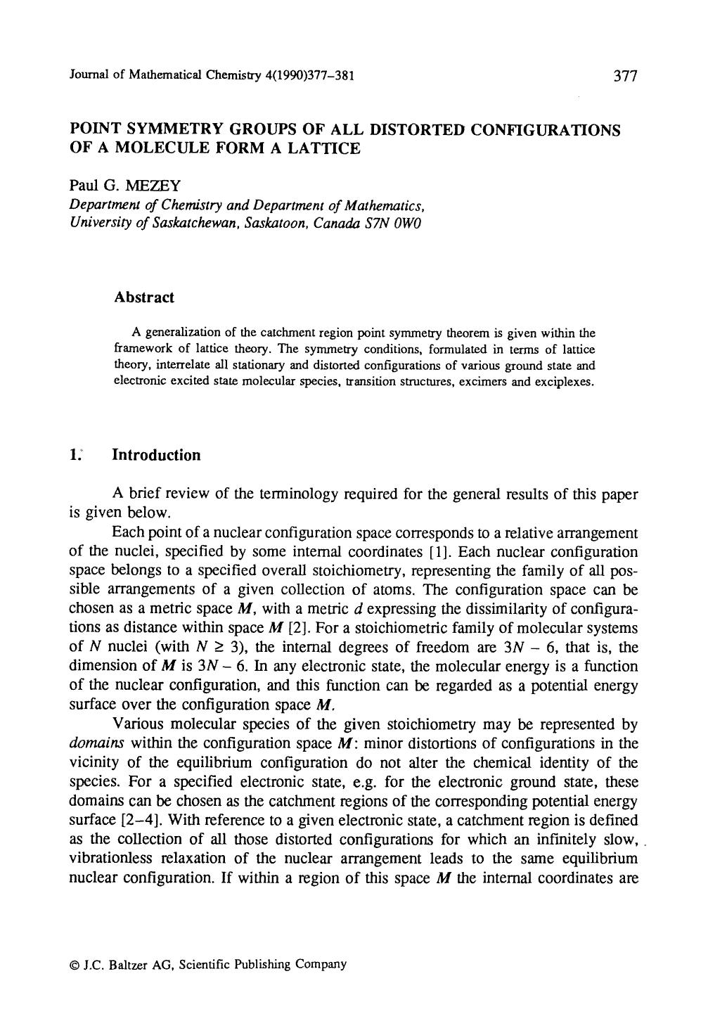Point symmetry groups of all distorted configurations of a molecule form a lattice by Unknown