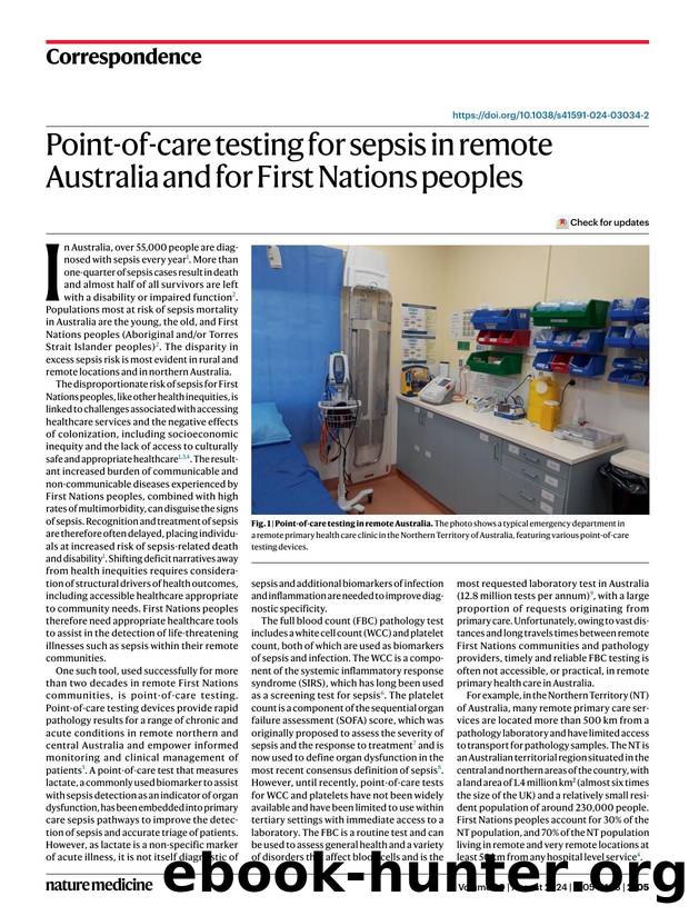 Point-of-care testing for sepsis in remote Australia and for First Nations peoples by unknow