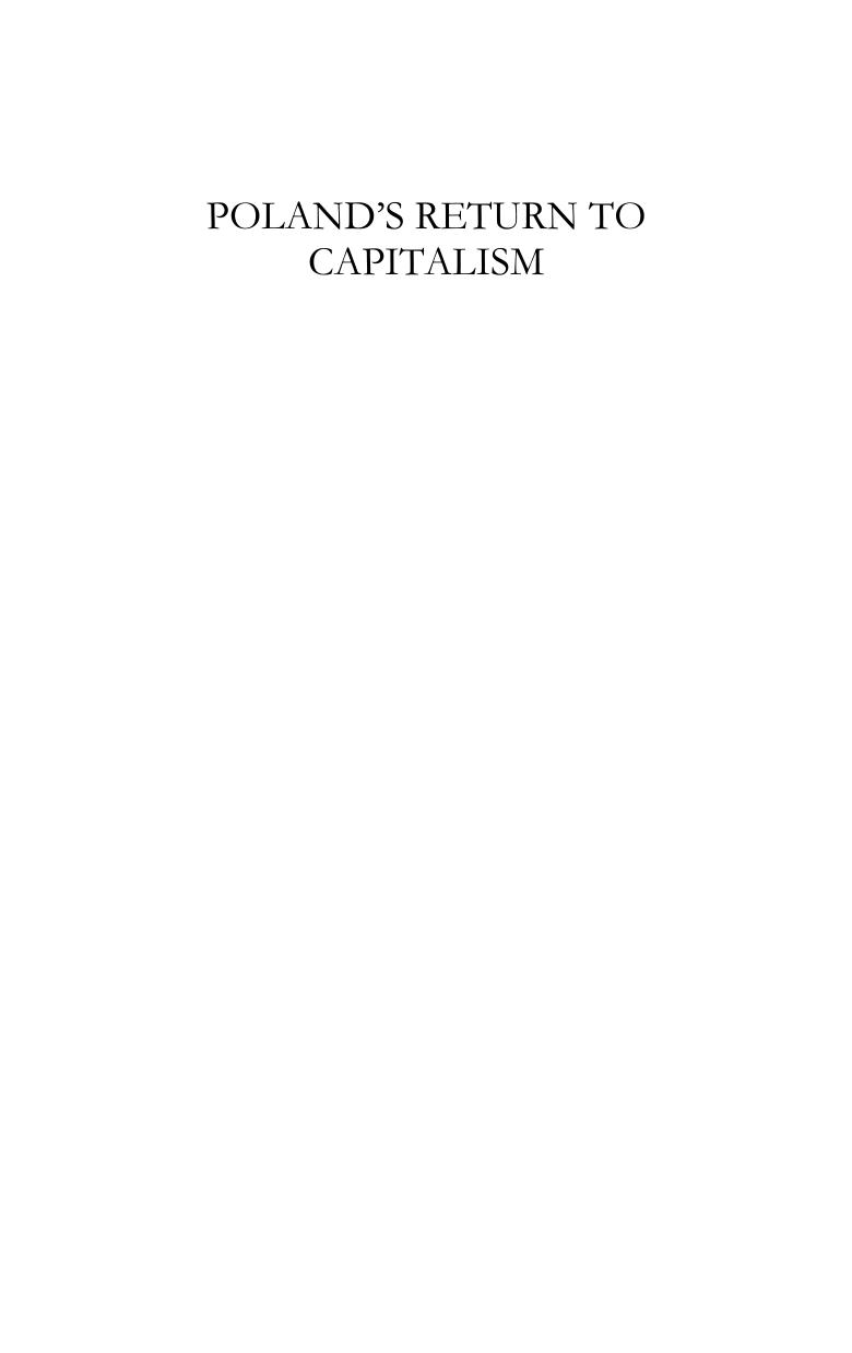 Poland's Return to Capitalism by Rae Gavin(Author)