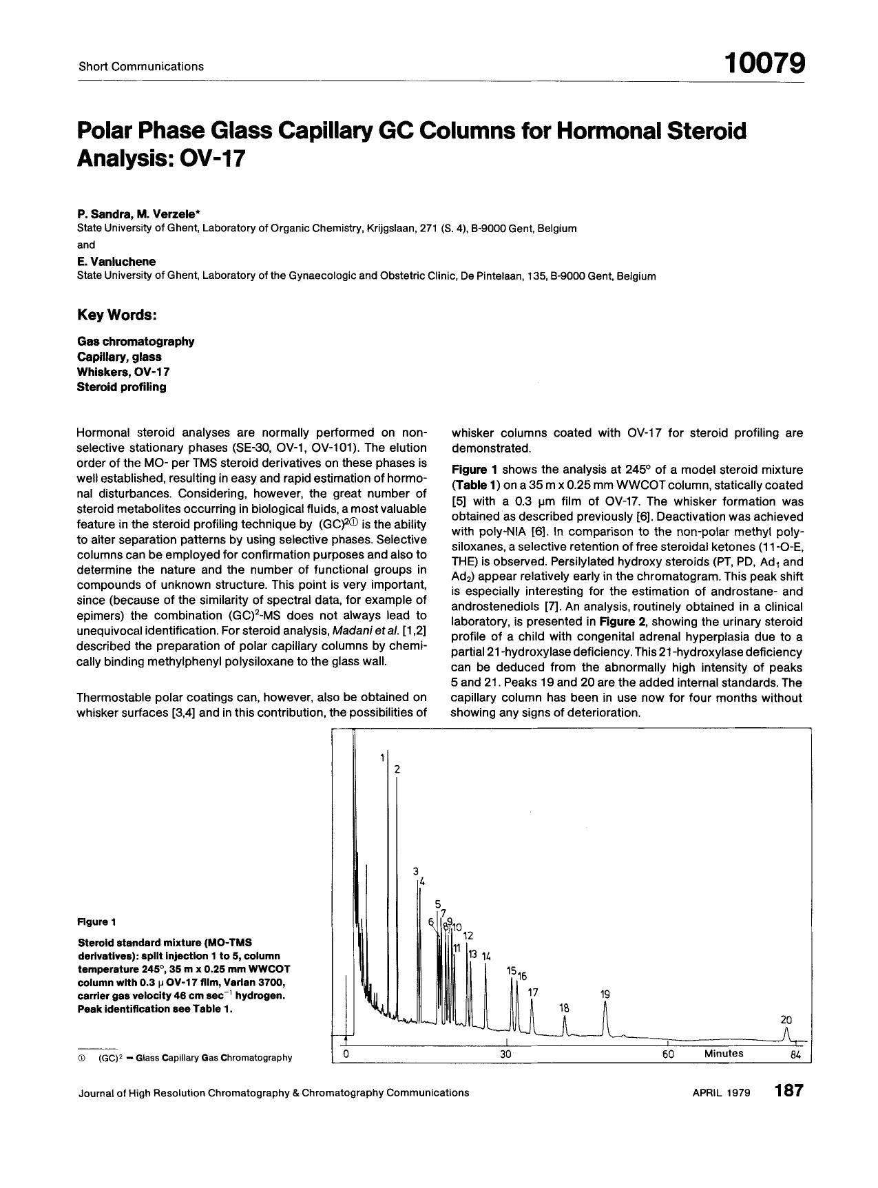 Polar phase glass capillary GC columns for hormonal steroid analysis: OV-17 by Unknown