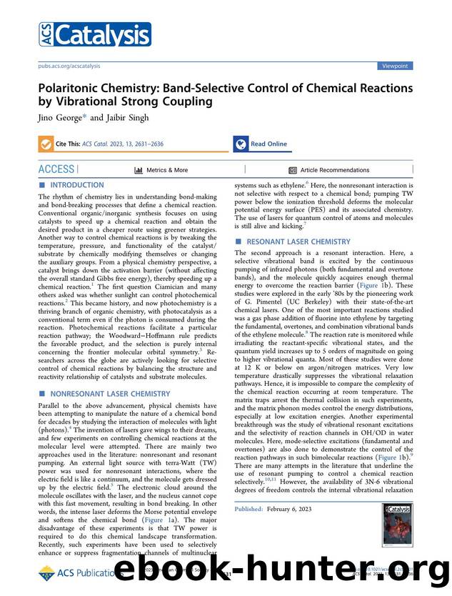 Polaritonic Chemistry: Band-Selective Control of Chemical Reactions by Vibrational Strong Coupling by Jino George and Jaibir Singh