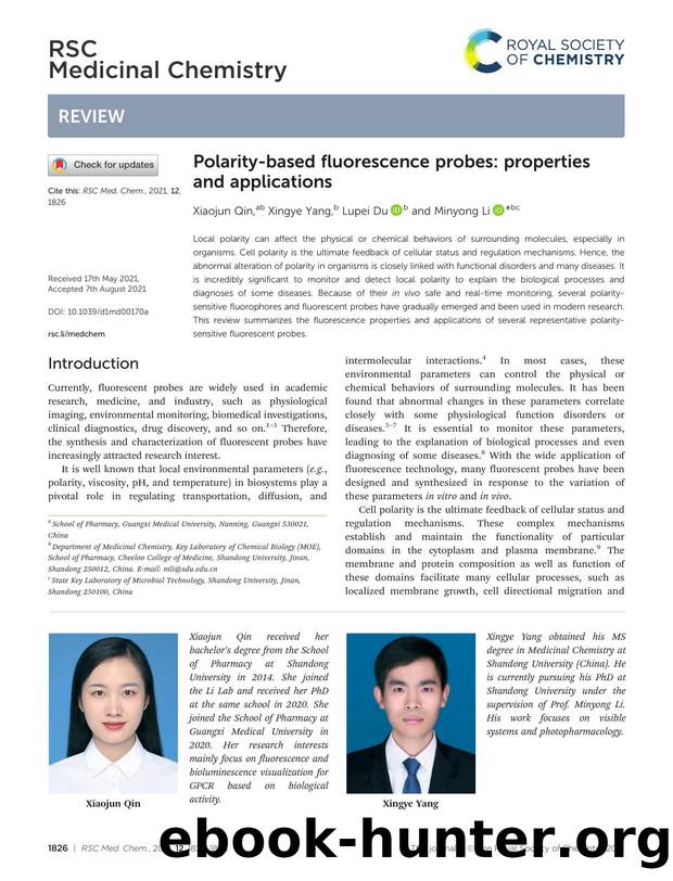 Polarity-based fluorescence probes: properties and applications by Xiaojun Qin & Xingye Yang & Lupei Du & Minyong Li