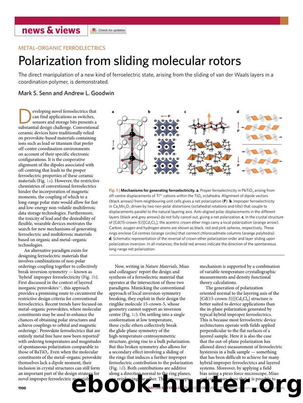 Polarization from sliding molecular rotors by Mark S. Senn & Andrew L. Goodwin