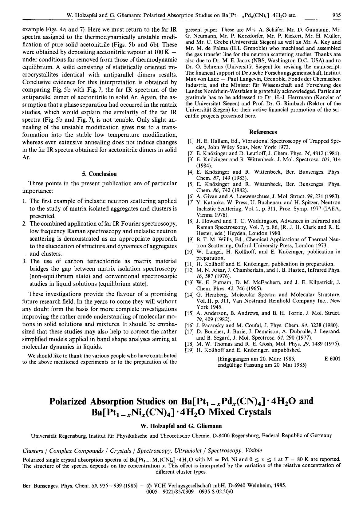 Polarized Absorption Studies on Ba[Pt1-xPdx(CN)4]·4H2O and Ba[Pt1-xNix(CN)4]·4H2O Mixed Crystals by Unknown