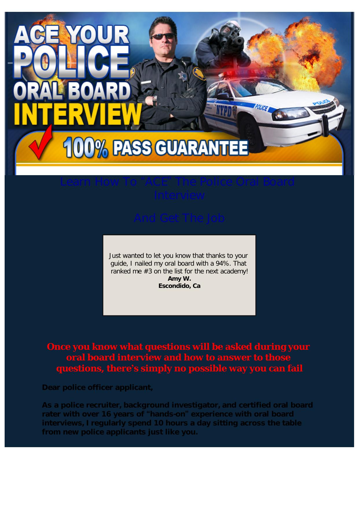 Police Oral Board Interview. by Best of Kuszter's Collection