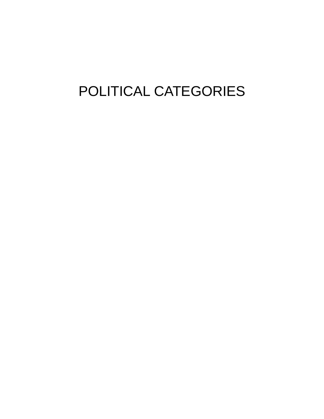 Political Categories: Thinking Beyond Concepts by Michael Marder