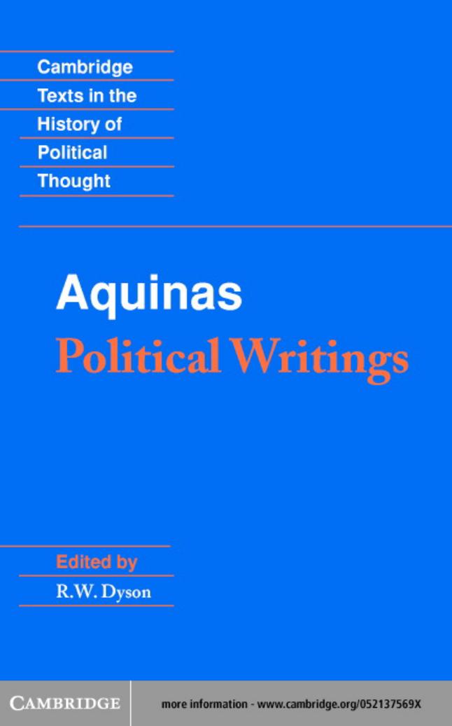 Political Writings (Cambridge Texts in the History of Political Thought) by Thomas Aquinas