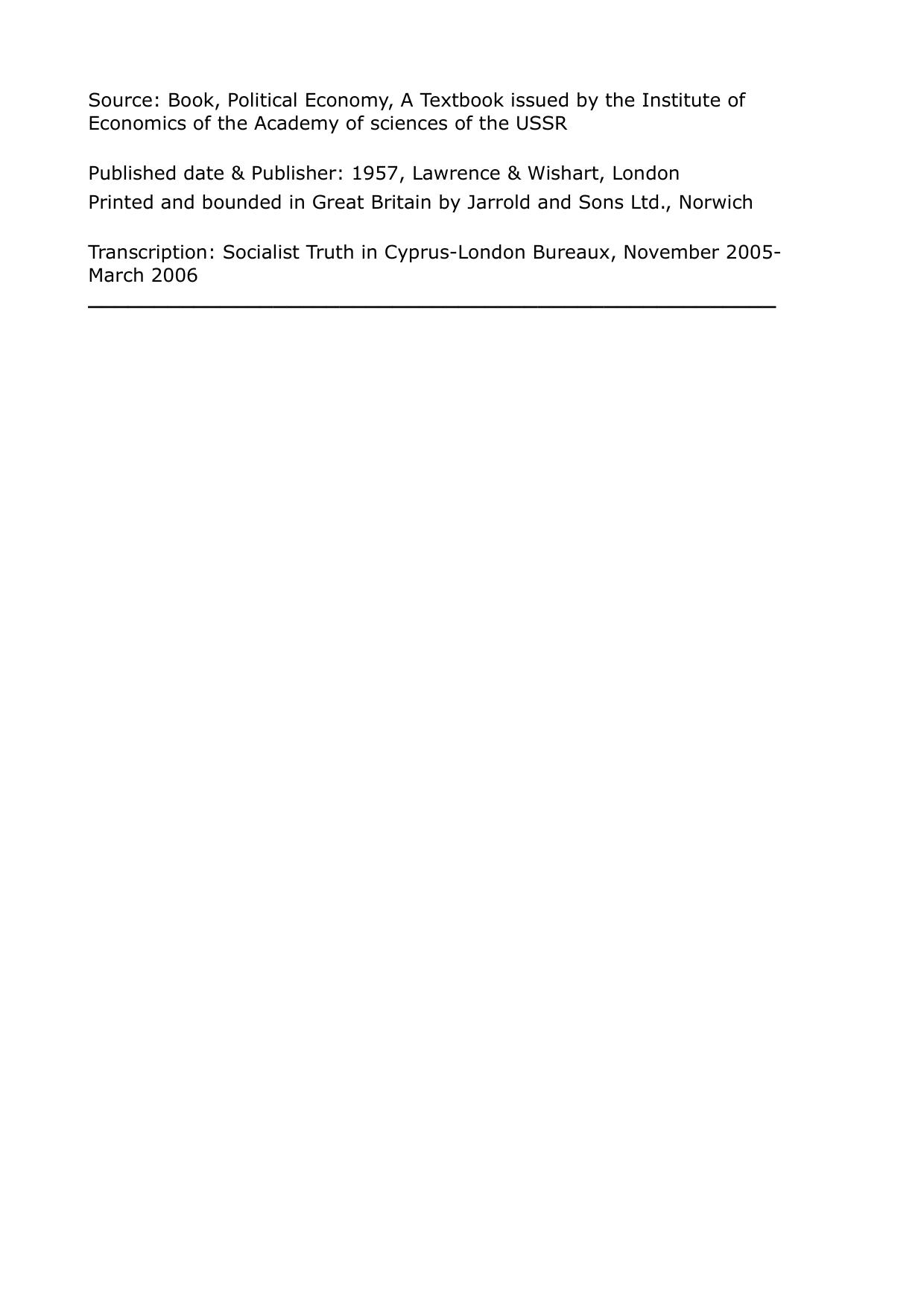 Political economy a textbook issued by the Institute of Economics of the Academy of Sciences of the U.S.S.R by unknow