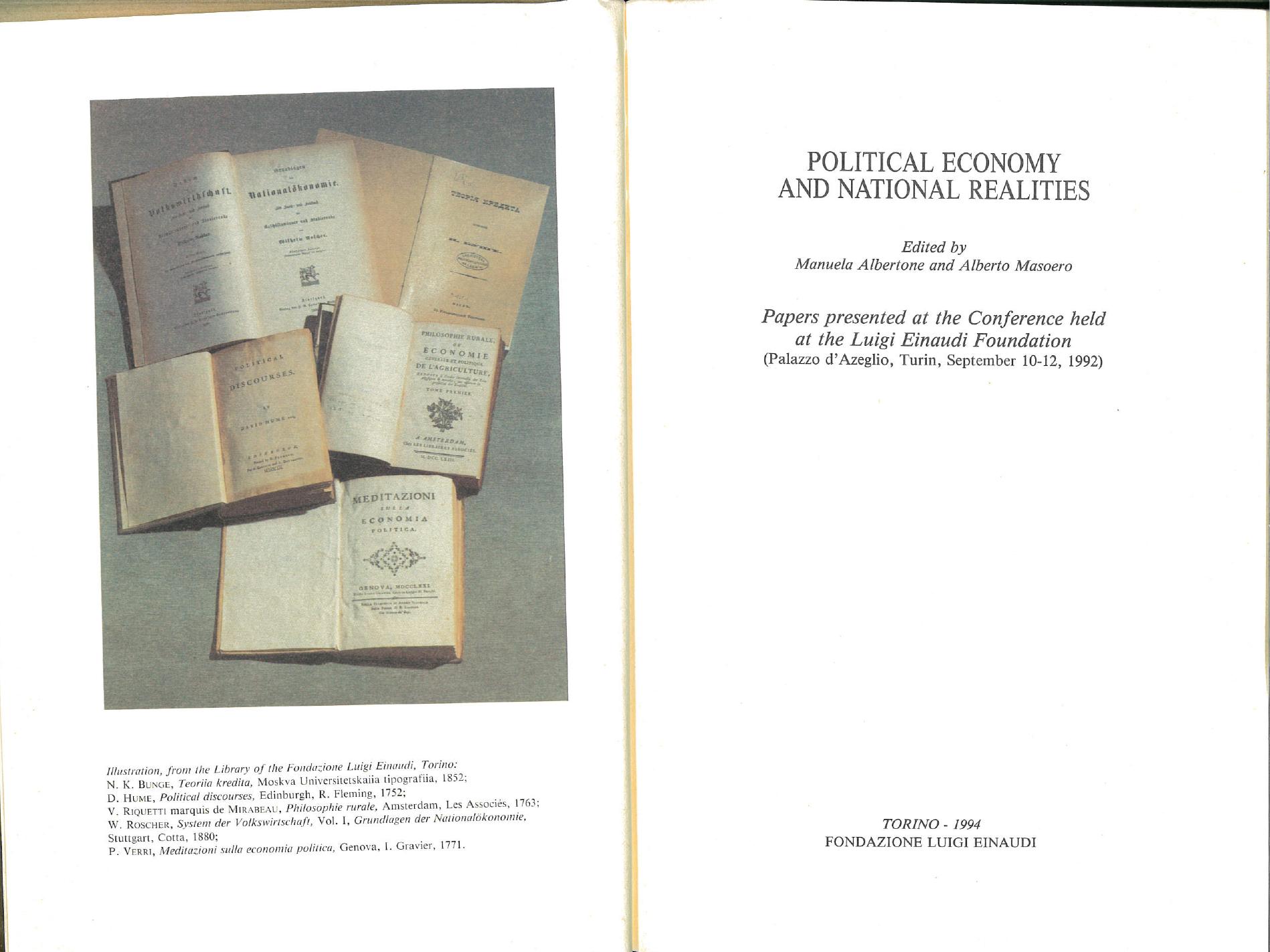 Political economy and national realities (-partial uploaded-) by Manuela Albertone & Alberto Masoero