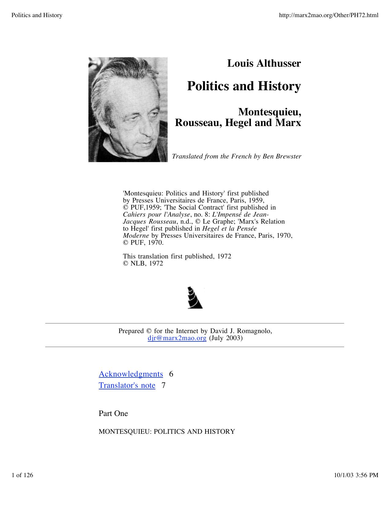 Politics and History by Unknown