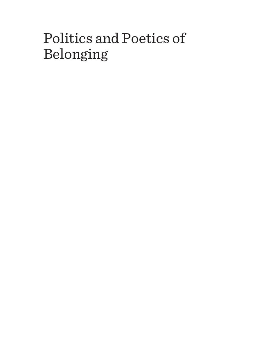 Politics and Poetics of Belonging by Mounir Guirat