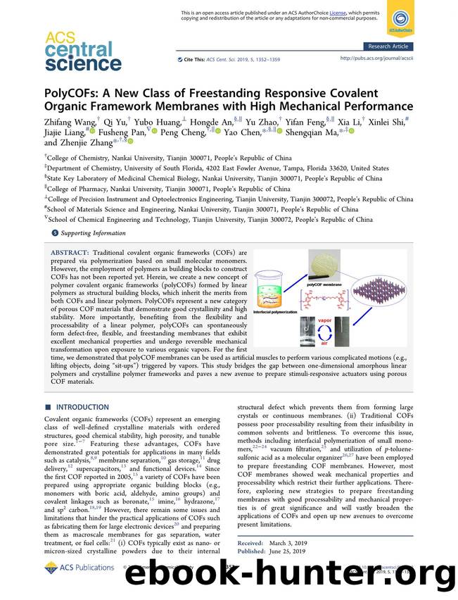 PolyCOFs: A New Class of Freestanding Responsive Covalent Organic Framework Membranes with High Mechanical Performance by unknow