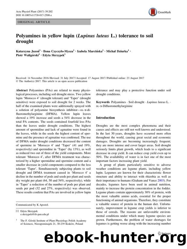Polyamines in yellow lupin (Lupinus luteus L.) tolerance to soil drought by unknow