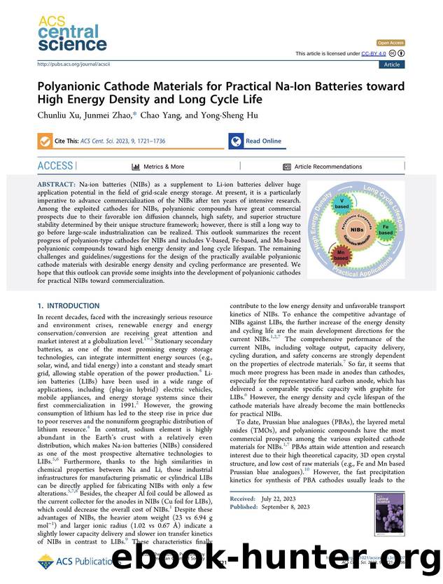 Polyanionic Cathode Materials for Practical Na-Ion Batteries toward High Energy Density and Long Cycle Life by unknow
