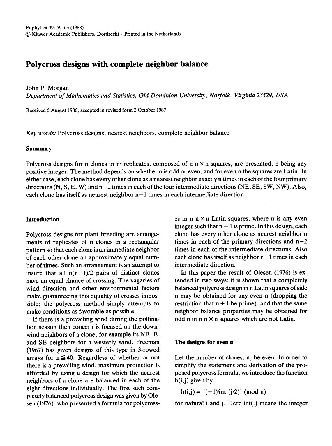 Polycross designs with complete neighbor balance by Unknown