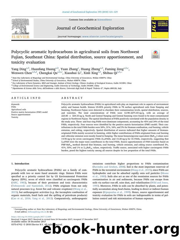 Polycyclic aromatic hydrocarbons in agricultural soils from Northwest Fujian, Southeast China_ Spatial distribution, source apportionment, and toxicity evaluation by unknow
