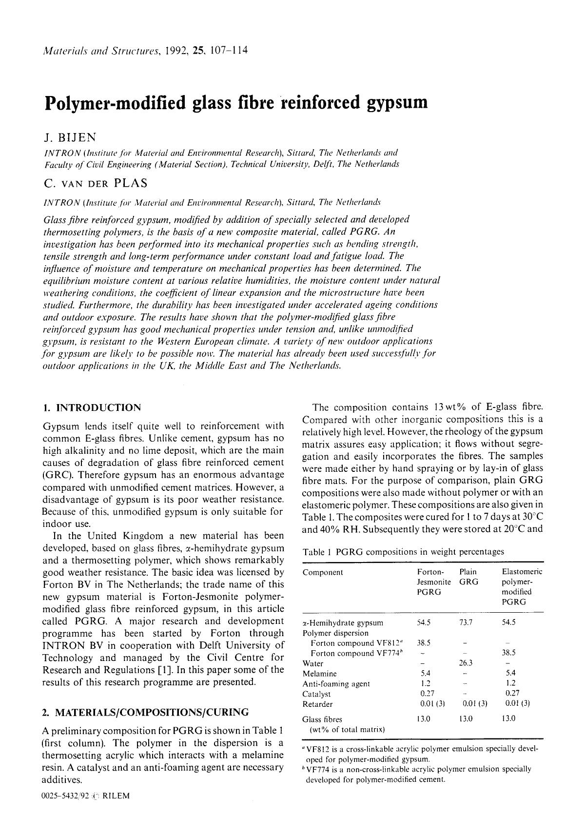 Polymer-modified glass fibre reinforced gypsum by Unknown