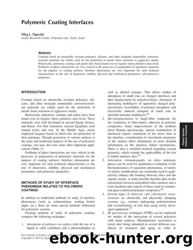 Polymeric Coating Interfaces by Oleg L. Figovsky
