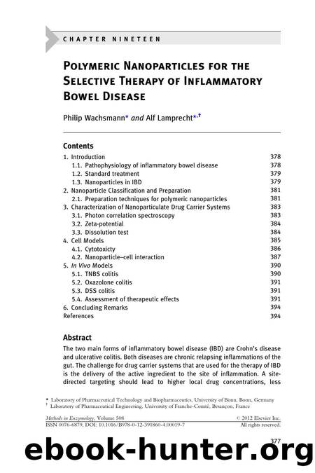Polymeric Nanoparticles for the Selective Therapy of Inflammatory Bowel Disease by Philip Wachsmann & Alf Lamprecht