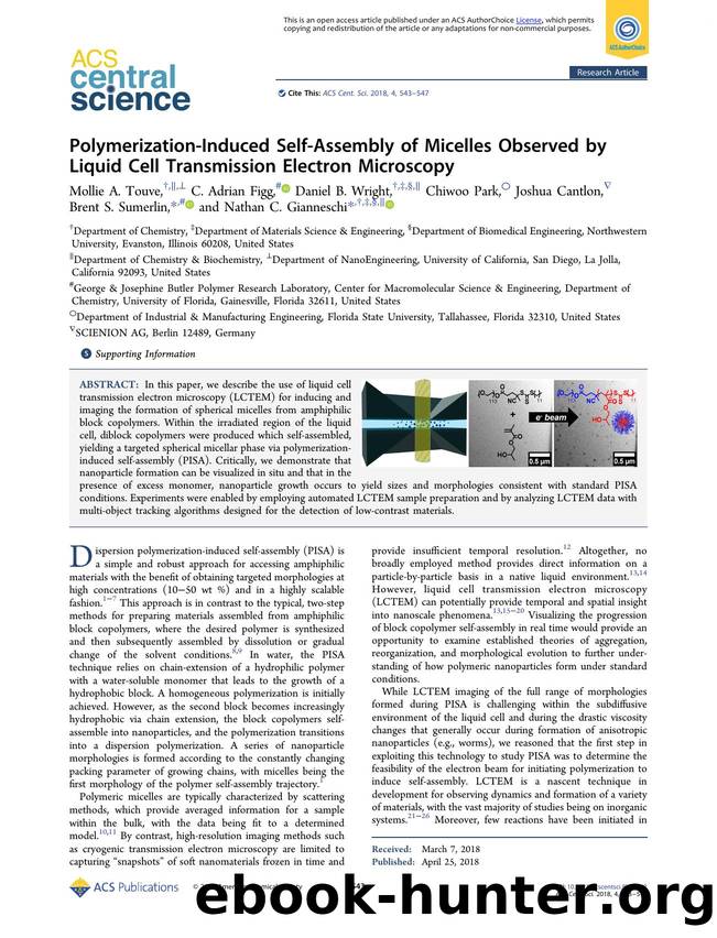 Polymerization-Induced Self-Assembly of Micelles Observed by Liquid Cell Transmission Electron Microscopy by unknow