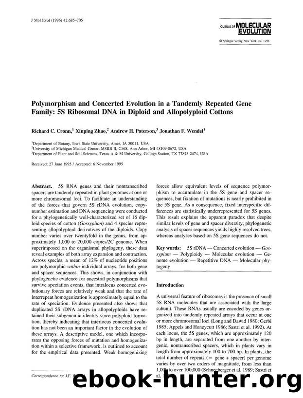 Polymorphism and concerted evolution in a tandemly repeated gene family: 5S ribosomal DNA in diploid and allopolyploid cottons by Unknown