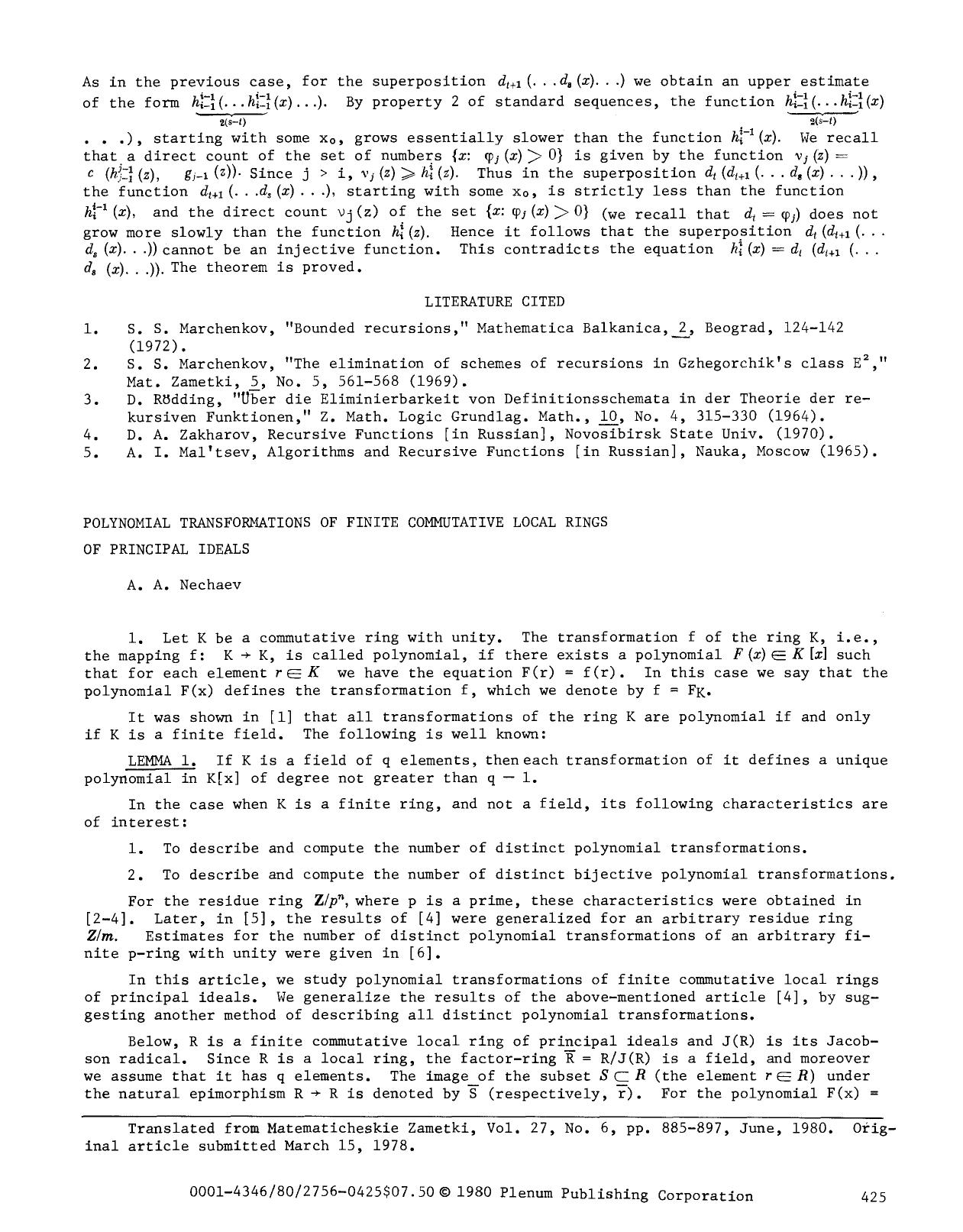 Polynomial transformations of finite commutative local rings of principal ideals by Unknown