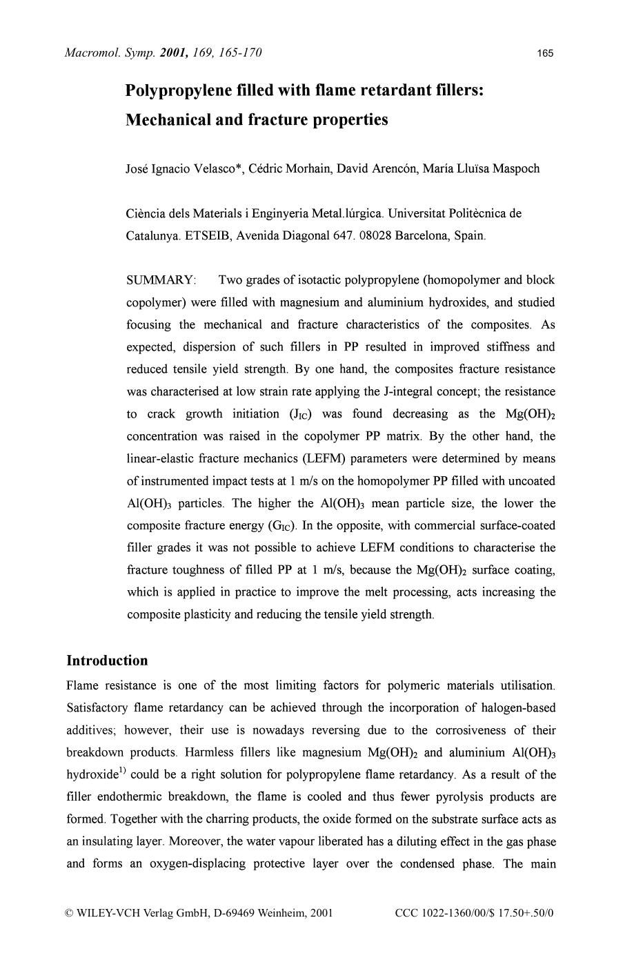 Polypropylene filled with flame retardant fillers: mechanical and fracture properties by Lutz Bıttger