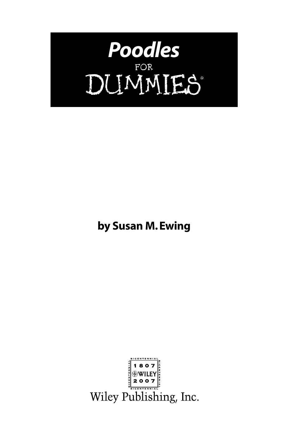 Poodles For Dummies by Susan M. Ewing