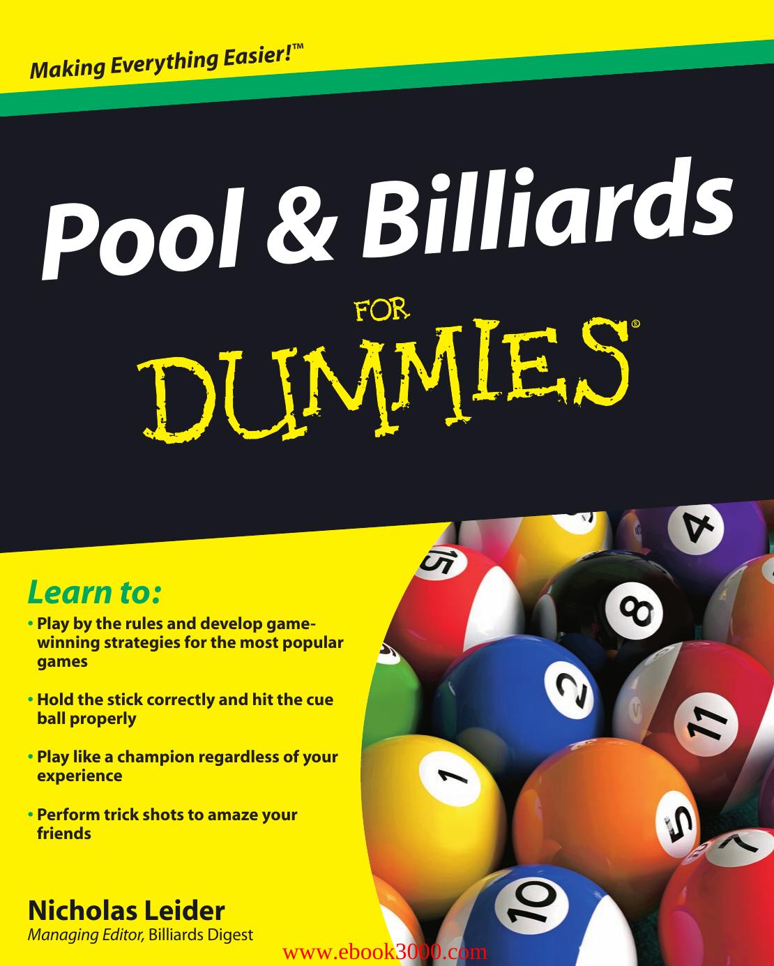Pool and Billiards For Dummies by Unknow