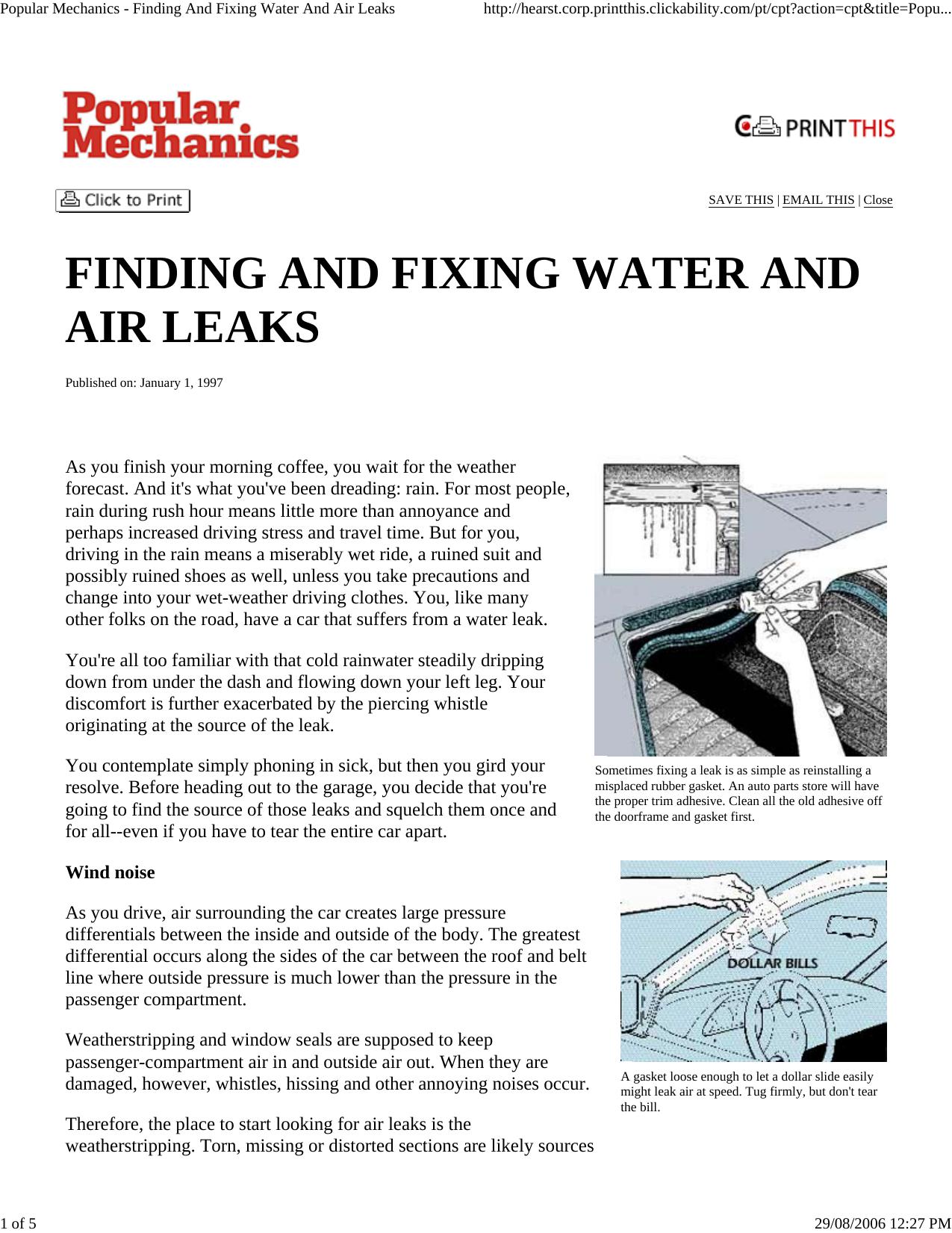 Popular Mechanics - Finding And Fixing Water And Air Leaks by HP_Administrator