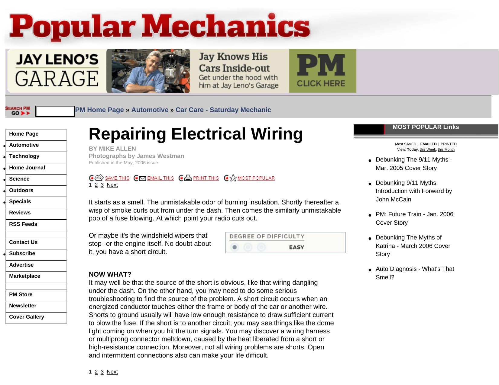 Popular Mechanics - Repairing Electrical Wiring by Repairing Wiring